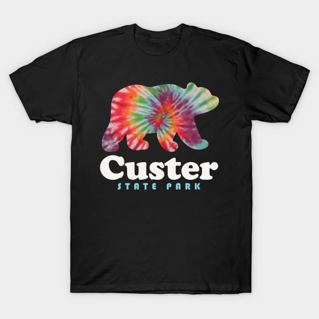 Custer State Park Tie Dye Bear South Dakota T-Shirt by PodDesignShop